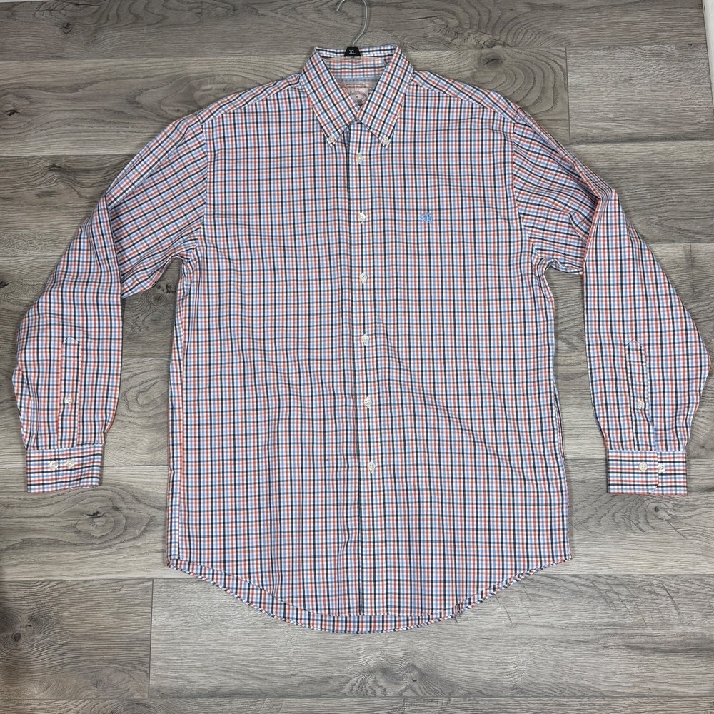 Brooks Brothers 1818 Madison Mens M 100% Supima Cotton Check Gingham Button Down